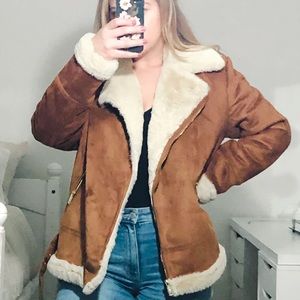 Hollister Faux Biker Shearling Jacket